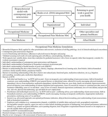 Occupational Pain Medicine: From Paradigm Shift in Pain Neuroscience to Contextual Model of Care